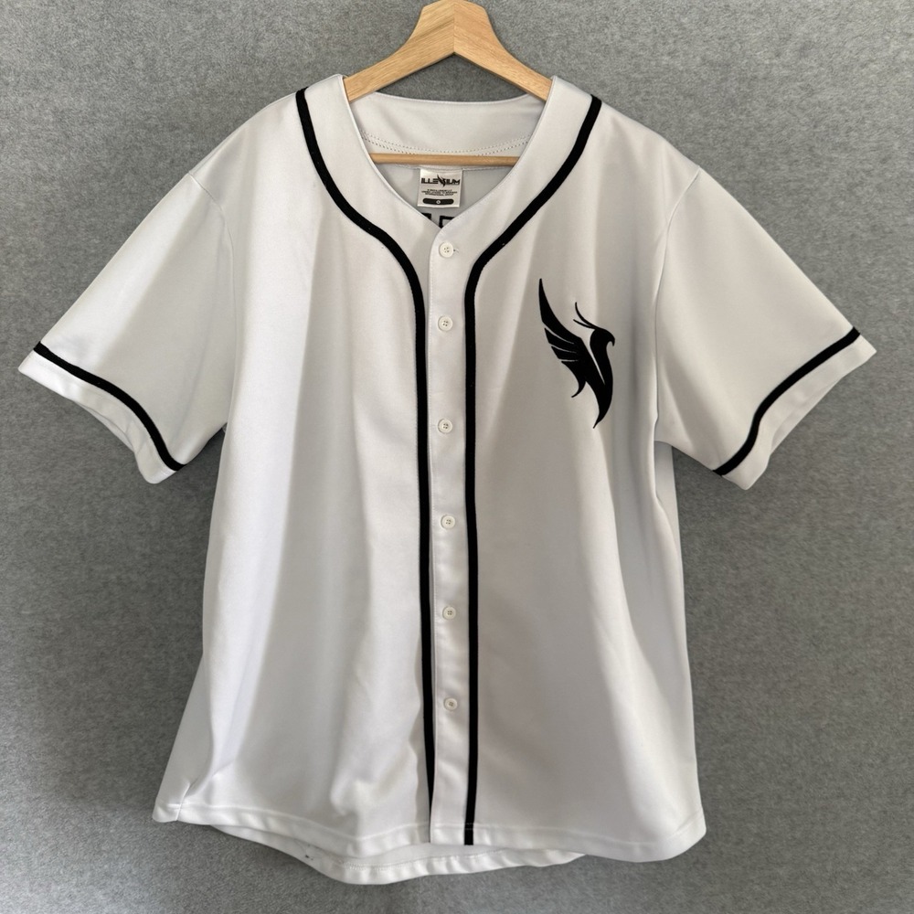 Illenium Baseball White Rave Jersey Size XL Electric EDM Embroidered